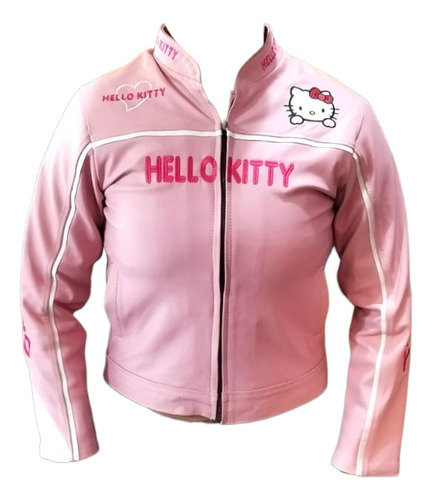 Chamarra De Piel Con Diseño De Hello Kitty