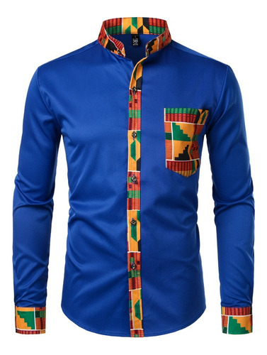 Camisas De Manga Comprida Para Homens Dashiki African Club C