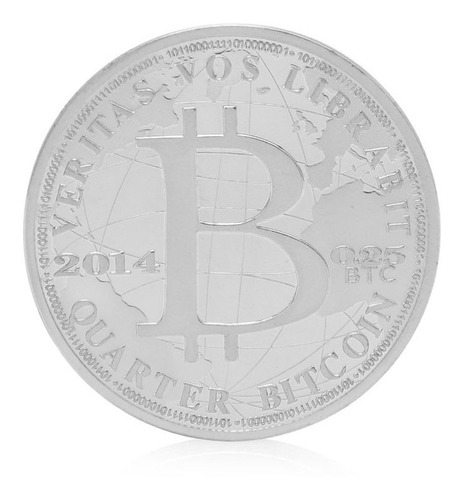 Moneda Conmemorativa Bitcoin Plateada (veritas Vos Librabit)