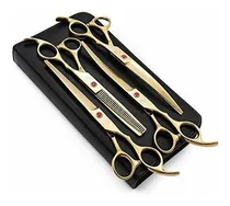 Comprar Set De Tijeras Para Peluqueria Canina 7 Pulgadas Dorado