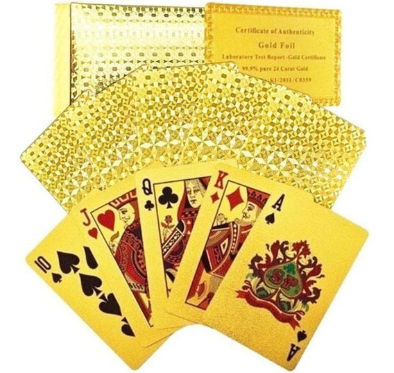 Romote 1Pc la Hoja de Oro Poker Naipes Color Oro Impermeable Poker Poker 24K Cartas de Oro 