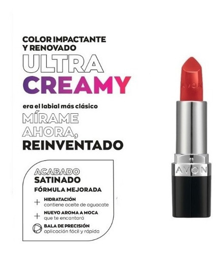 Red 2000 Ultra Creamy Ultra Cremoso Lapiz Labial Avon 