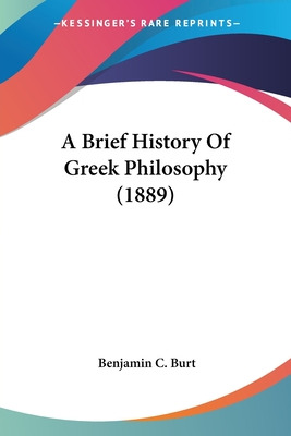 Libro A Brief History Of Greek Philosophy (1889) - Burt, ...