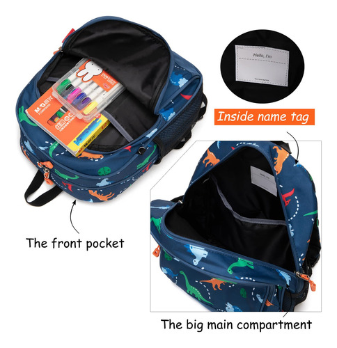 Mochila Jinberyl Para Niños Pequeños, 12 Pulgadas, Dinosauri