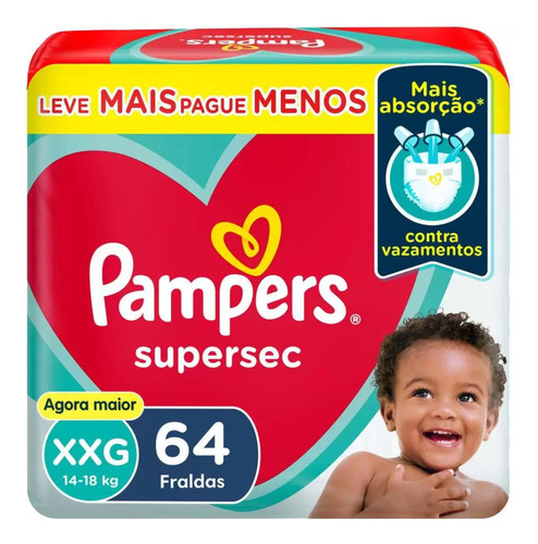 Pampers Supersec 64 unidades (XXG)