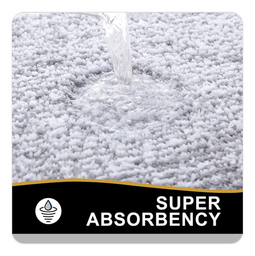 Tapete Para Baño Forma U Afelpada De Microfibra Color Gris Gris Rayas