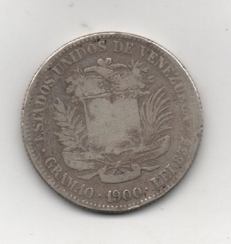 Moneda De 2 Bs De 1900