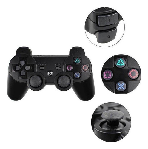 Controle Compatível Para Ps3 Playstation 3 Sem Fio Wireless Preto