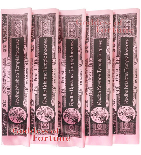 Incienso Radha Krishna Nag Champa Rosa - 10 Piezas