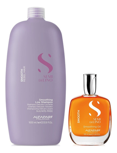 Shampoo Anti Frizz Sin Sal 1000ml + Aceite Alfaparf Smooth