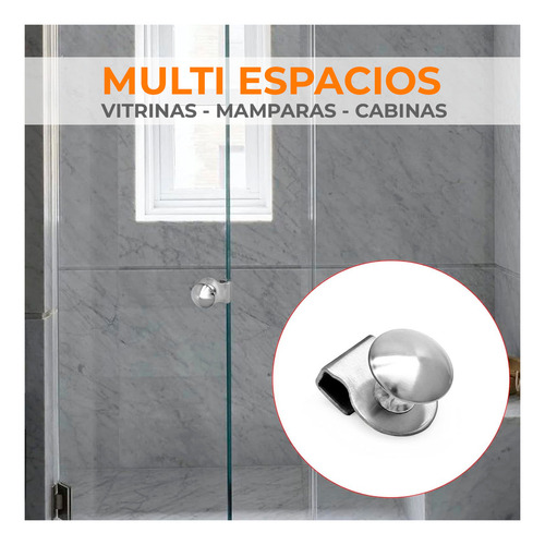 Tirador Para Puerta De Vidrio Montante Acero Inoxidable Satinado Para Espesores De 4 A 8 Mm - No Requiere Perforación -inomax Im7013