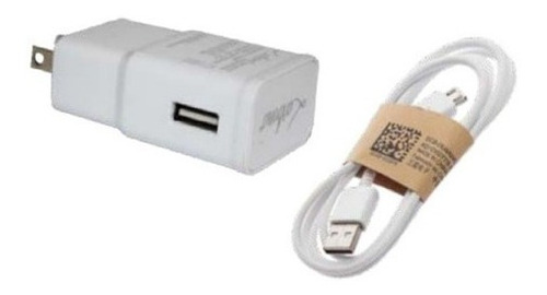 Cargador 5v 2 Ah+cable Usb Para Entrada De  V8 Blanco 1metro