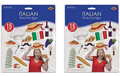 Beistle 53534 Carteles Italianos Divertidos Para Fotos, 30 P