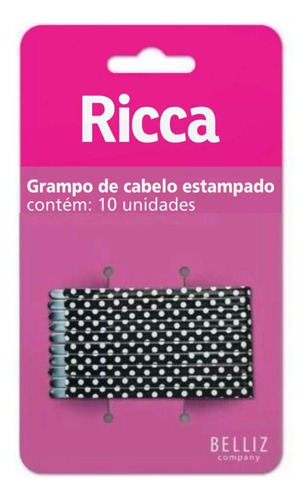 Grampo De Cabelo Style Poir 10 Unidades Metal Ricca