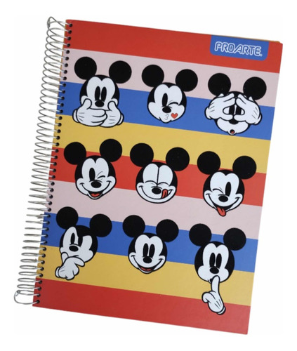 Cuaderno Mickey Mouse, Triple 150 Hojas,tapa Dura , 7mm