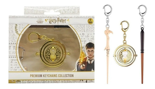 Harry Potter Pack X3 Llaveros Metal Premium Giratiempos