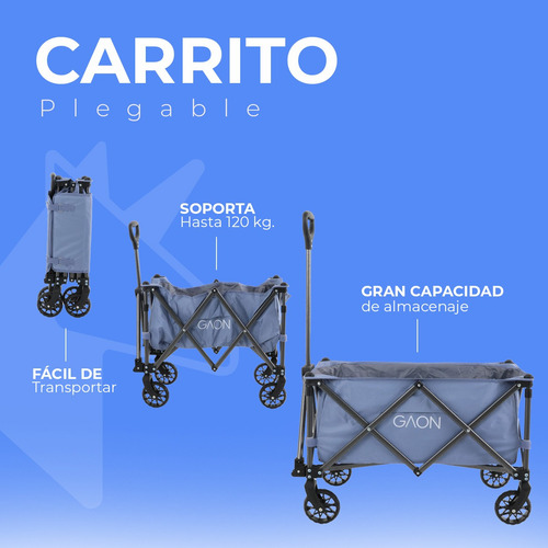 Carrito Vagon Plegable Multiusos De Carga Reforzado Set 2 Pz