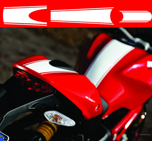 Faixa Branca Compatível Ducati 1100 Personalizado Dctm110004