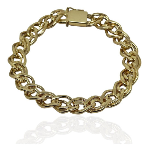Pulseira Romana Grossa Ouro 18k 750 22 Cm 10 Mm