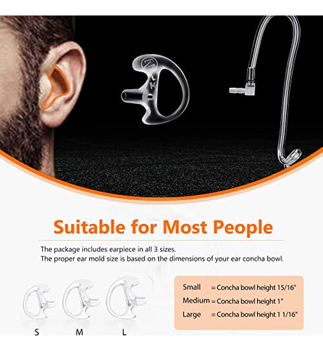 Zeadio Auricular De Vigilancia Para Escuchar Solamente Con R