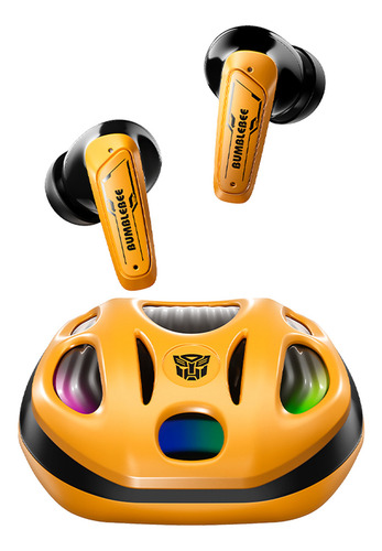 Auriculares inalámbricos Bluetooth Transformers TF-t35, color amarillo,para juegos con cancelación pasiva del ruido, sonido de alta fidelidad HD y baja latencia