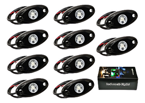 10 X Lámpara 9w Verde 2'' Cree Led Roca Luz Jeep Offroad Cam