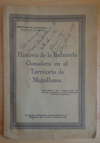 Historia Industria Ganadera Magallanes 1937 Firmado