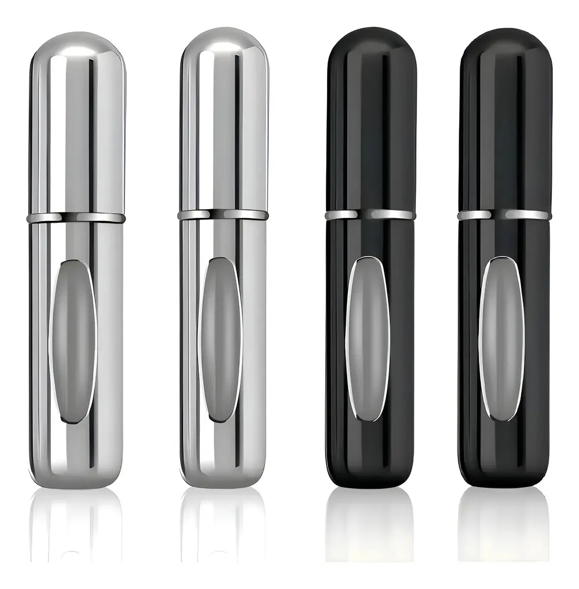 Pack de 4 Botellas de Perfume Recargables 5ml, Mini Atomizador Portátil con Ventana Visible para Viaje