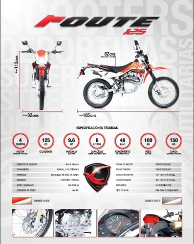 Imagen 7 de 7 de Motocicleta Carabela Route 125 Roja