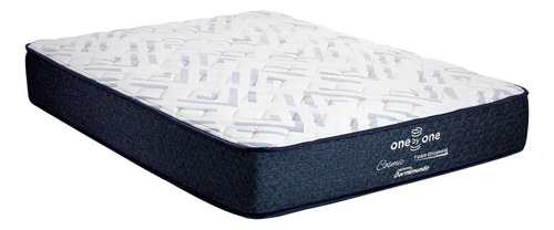 Colchón De Resortes Individual Dormimundo Cosmic 27 Cm Firme Color Azul acero