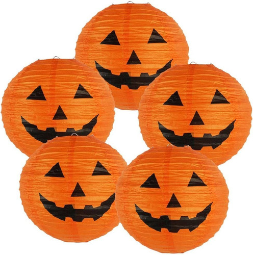 5 Piezas 40cm Linterna De Calabaza Halloween Jack-o'-lampara