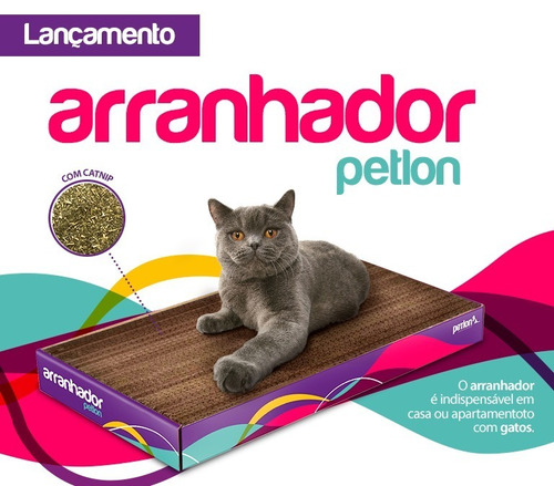 Imagem 1 de 9 de Arranhador Gato Petlon Papelao + Catnip - Promoção!