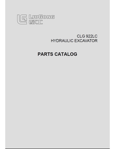 Imagem 1 de 1 de Catalogo De Pecas Escavadeira Liugong 922lc