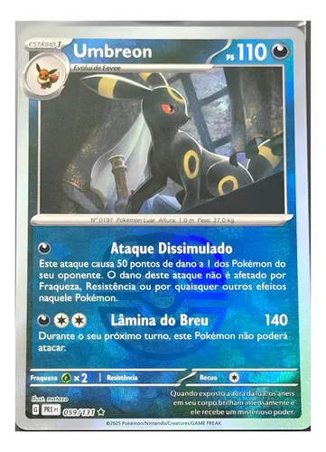 Carta Pokémon Umbreon Masterball Prismatic Evolutions 2025