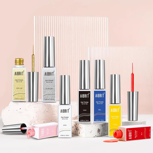 Aibrit Juego De 8 Delineadores De Esmalte De Uñas, 10 Ml
