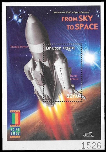 Espacio - Cohete De Lanzamiento - Bután 2000 - Block  Mint