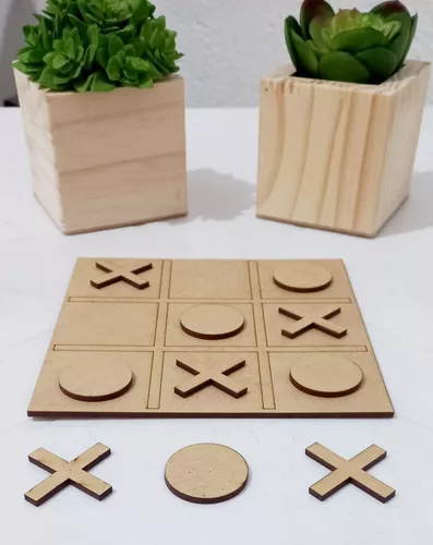 Kit 10 Jogos Da Velha Mdf Decoração Aplique Corte Laser 15cm