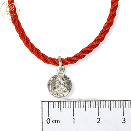 Imagen 5 de 8 de Pulsera Plata Hilo Seda Rojo Con Dije San Benito