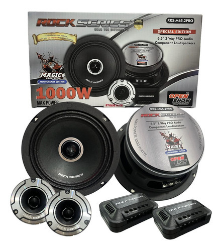 Set De Medios Rock Series 6.5 PuLG 1000w Open Show Color Negro