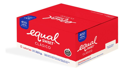 Equalsweet Clásico 400 Sobres (pack X 20 Cajas)