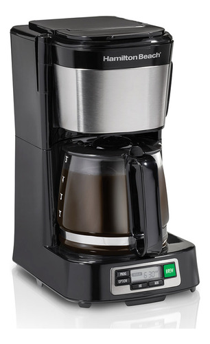 Cafetera Hamilton Beach Programable Diseño Compacto 5 Tazas Color Negro