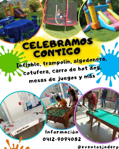 Alquiler De Colchón Inflable, Cama Elástica, Mesas De Juegos