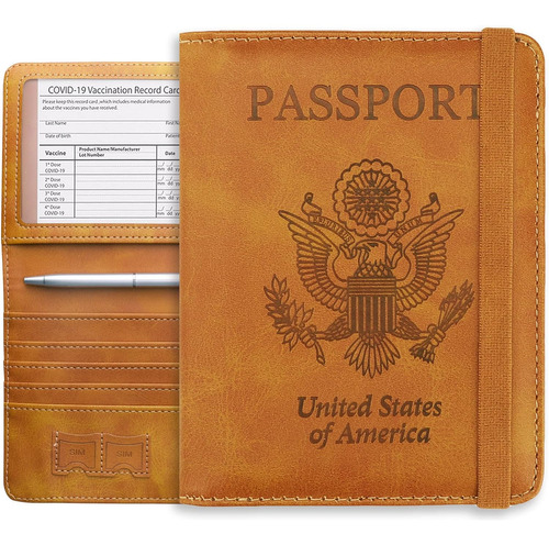 Walnew Passport Holder And Vaccine Card Holder Combo Trav...