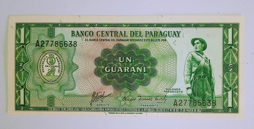 Billete De Paraguay 1 Guarani 1952 Unc P. 193