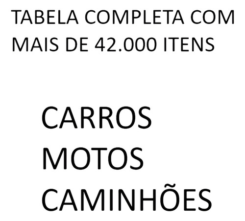 Tabela Fipe Carro Moto Caminhão Escolha Mes Ano Excel Mysql