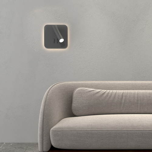 Luz Lectura Led Pared 7w Dirigible Marco Luz Calida 2.8w Neg