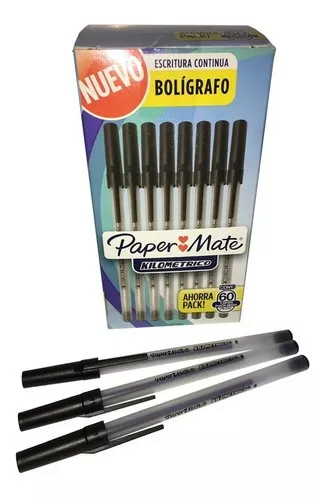 Boligrafo Paper Mate Kilometrico Negro Caja X 60 Unidades