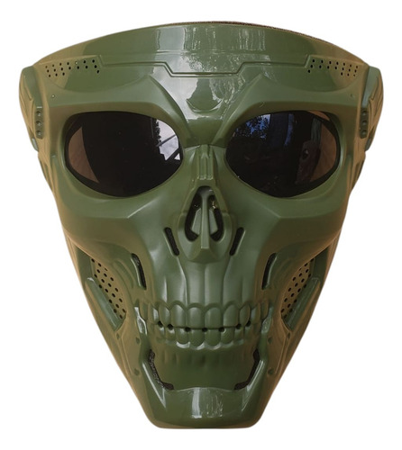 Máscara De Protección Para Hidrogel Gelsoft Verde Oscuro Calavera S-m-l