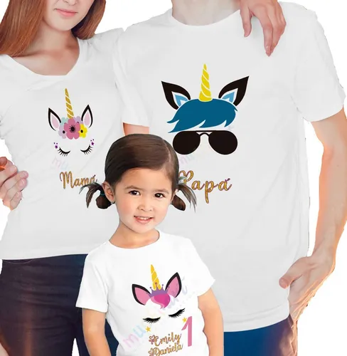 Acumulativo presumir fantasma Kit Familiar Playeras Personalizadas Unicornio Cumpleaños | Meses sin  intereses