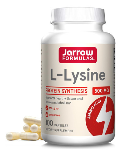 L Lisina 500 Mg Jarrow Formulas Metabolismo Proteinas 100cap